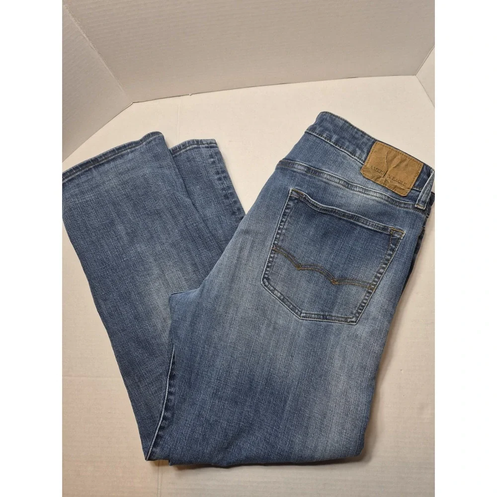 American Eagle Jeans‎ Mens 36x30 Blue Extreme Flex Straight Leg Denim Stretch